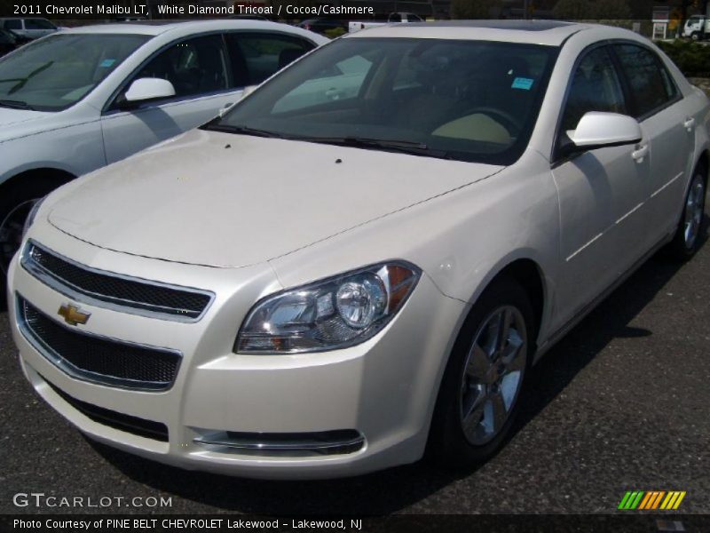 White Diamond Tricoat / Cocoa/Cashmere 2011 Chevrolet Malibu LT