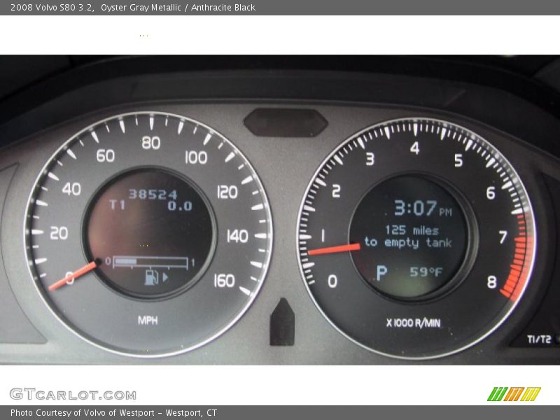 Oyster Gray Metallic / Anthracite Black 2008 Volvo S80 3.2