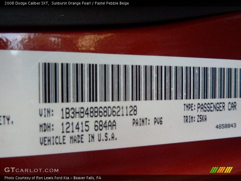 Sunburst Orange Pearl / Pastel Pebble Beige 2008 Dodge Caliber SXT