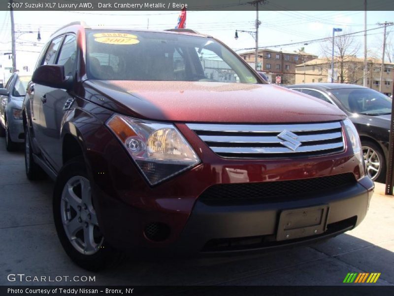 Dark Cranberry Metallic / Beige 2007 Suzuki XL7 Luxury AWD