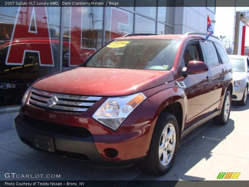 Dark Cranberry Metallic / Beige 2007 Suzuki XL7 Luxury AWD