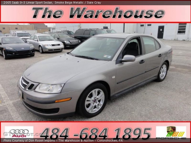 Smoke Beige Metallic / Slate Gray 2005 Saab 9-3 Linear Sport Sedan
