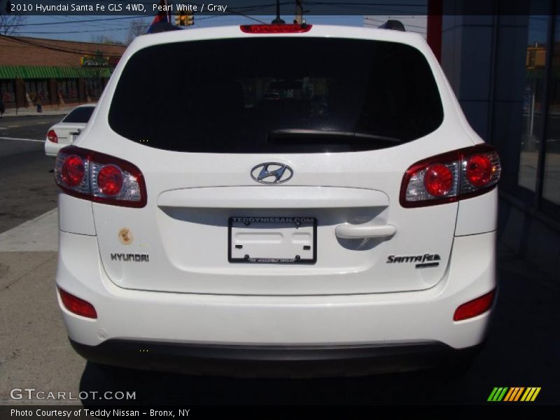 Pearl White / Gray 2010 Hyundai Santa Fe GLS 4WD