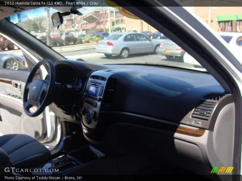 Pearl White / Gray 2010 Hyundai Santa Fe GLS 4WD