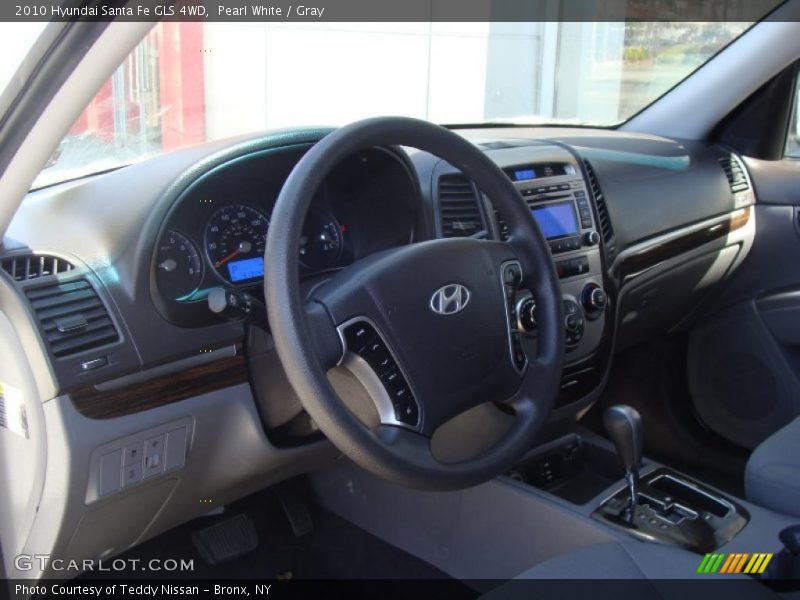 Pearl White / Gray 2010 Hyundai Santa Fe GLS 4WD