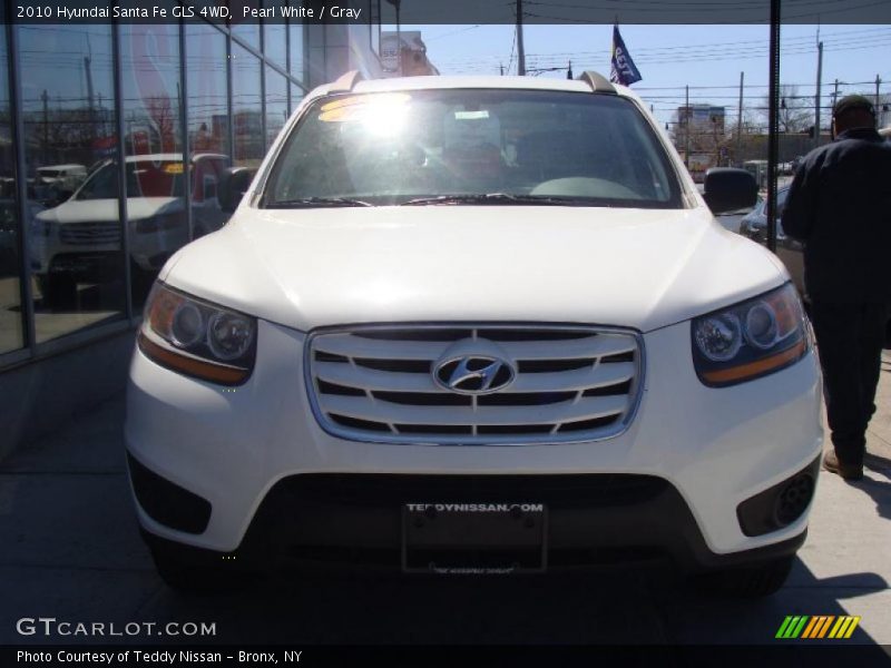 Pearl White / Gray 2010 Hyundai Santa Fe GLS 4WD