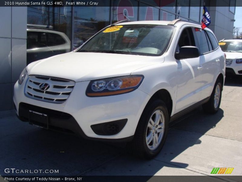Pearl White / Gray 2010 Hyundai Santa Fe GLS 4WD