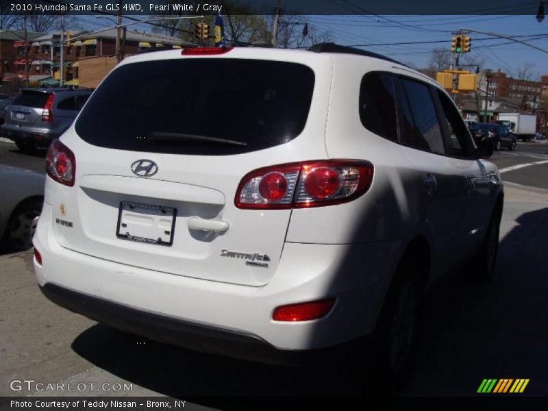 Pearl White / Gray 2010 Hyundai Santa Fe GLS 4WD