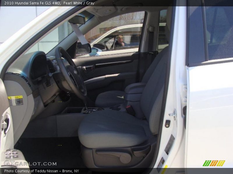 Pearl White / Gray 2010 Hyundai Santa Fe GLS 4WD