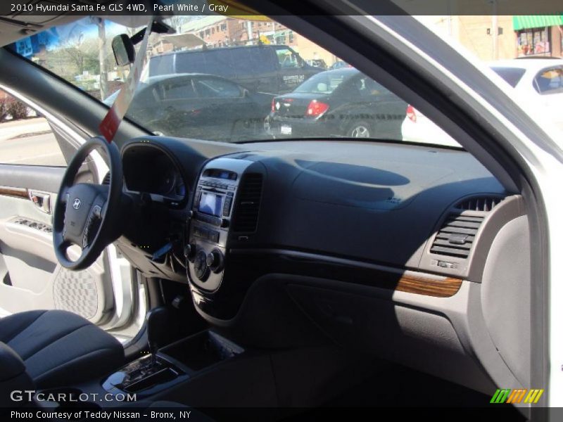 Pearl White / Gray 2010 Hyundai Santa Fe GLS 4WD