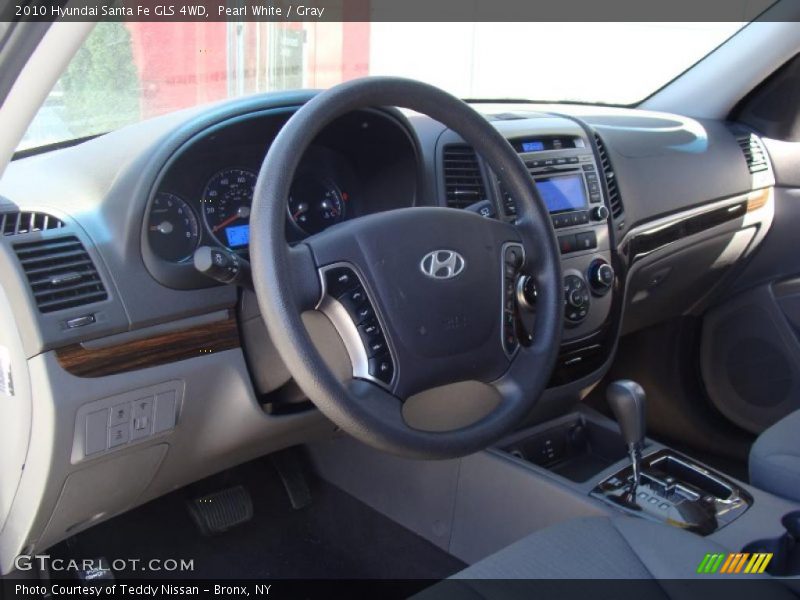 Pearl White / Gray 2010 Hyundai Santa Fe GLS 4WD