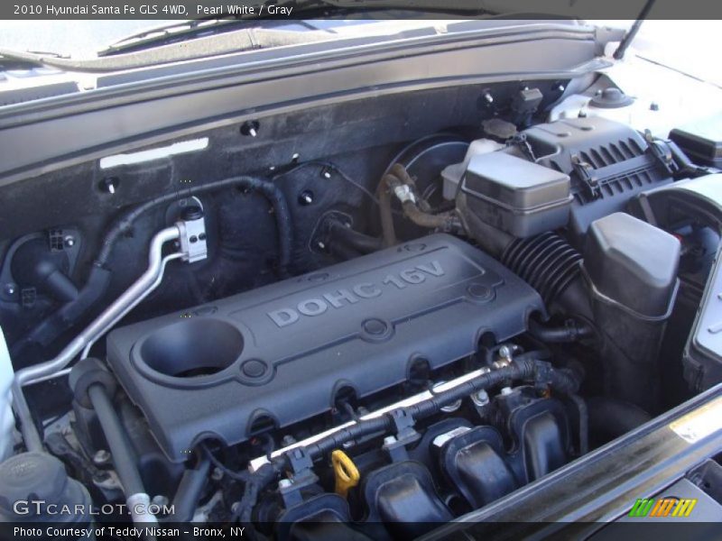 Pearl White / Gray 2010 Hyundai Santa Fe GLS 4WD