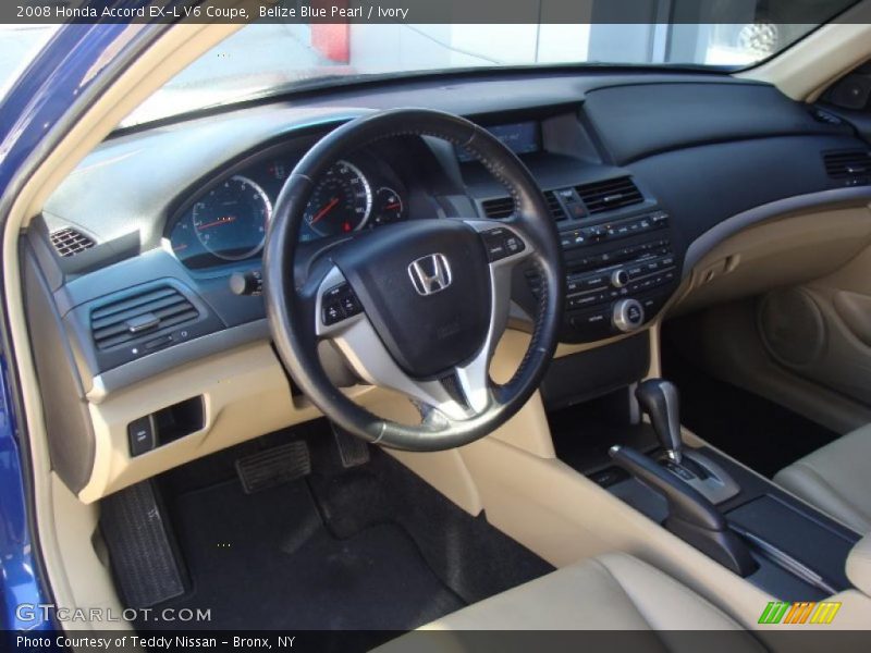 Belize Blue Pearl / Ivory 2008 Honda Accord EX-L V6 Coupe