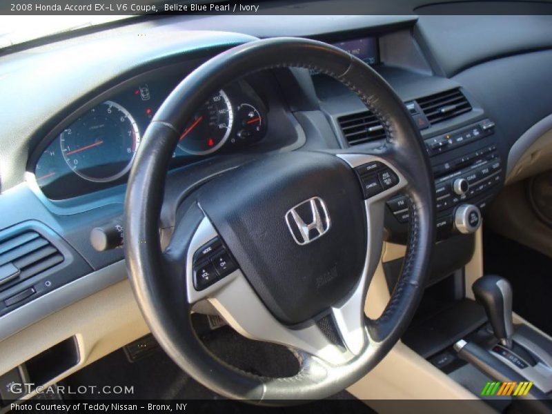 Belize Blue Pearl / Ivory 2008 Honda Accord EX-L V6 Coupe