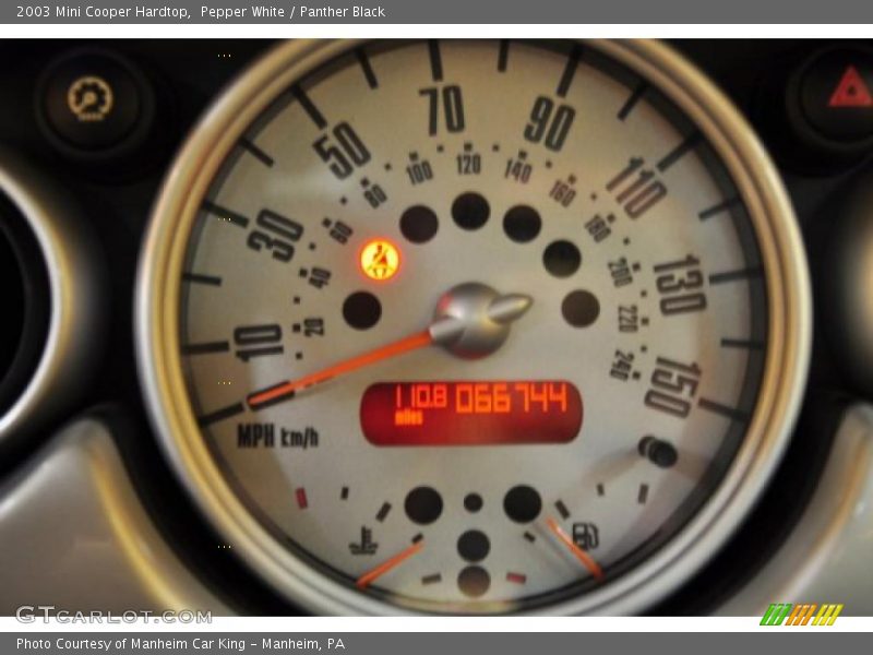Pepper White / Panther Black 2003 Mini Cooper Hardtop