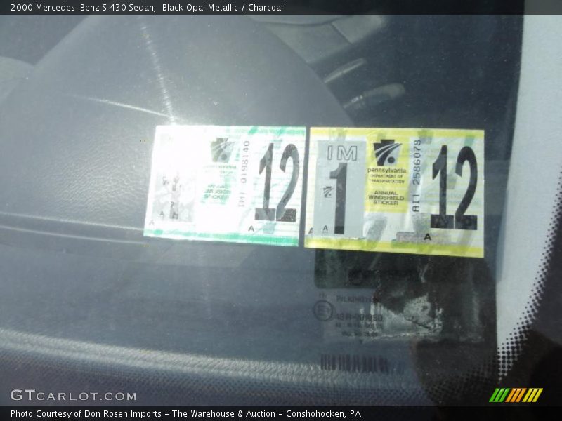 Black Opal Metallic / Charcoal 2000 Mercedes-Benz S 430 Sedan
