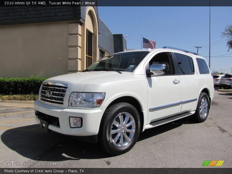 Tuscan White Pearl / Wheat 2010 Infiniti QX 56 4WD