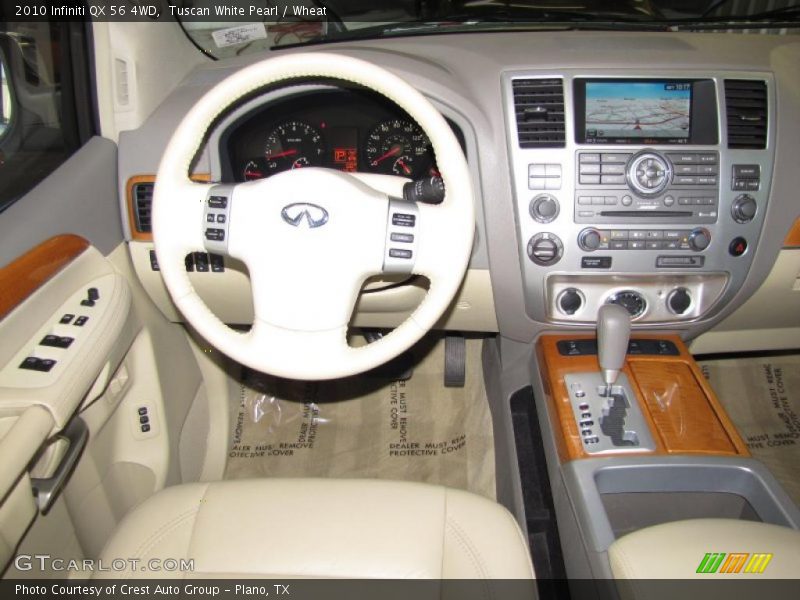 Tuscan White Pearl / Wheat 2010 Infiniti QX 56 4WD
