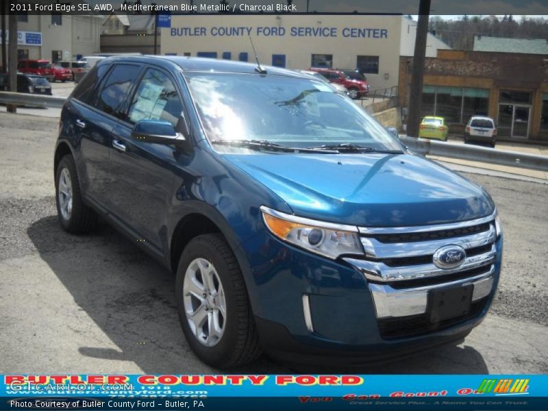 Mediterranean Blue Metallic / Charcoal Black 2011 Ford Edge SEL AWD