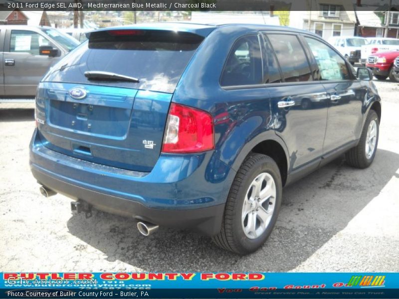 Mediterranean Blue Metallic / Charcoal Black 2011 Ford Edge SEL AWD