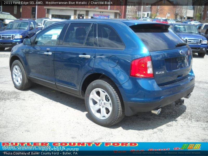 Mediterranean Blue Metallic / Charcoal Black 2011 Ford Edge SEL AWD