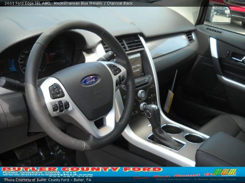 Mediterranean Blue Metallic / Charcoal Black 2011 Ford Edge SEL AWD