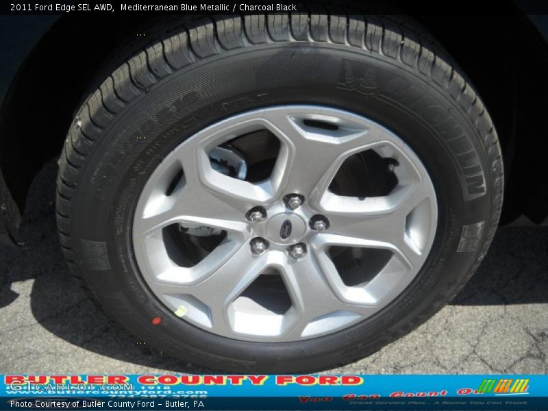 Mediterranean Blue Metallic / Charcoal Black 2011 Ford Edge SEL AWD
