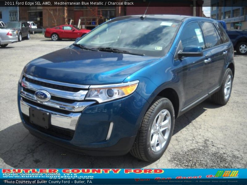 Mediterranean Blue Metallic / Charcoal Black 2011 Ford Edge SEL AWD