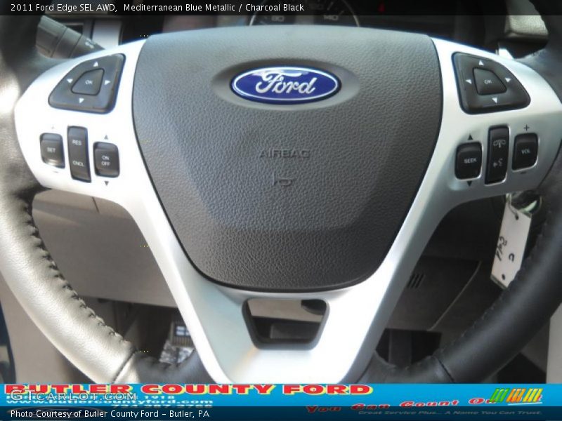 Mediterranean Blue Metallic / Charcoal Black 2011 Ford Edge SEL AWD