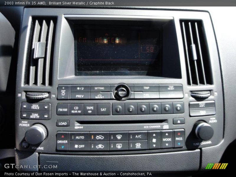 Controls of 2003 FX 35 AWD