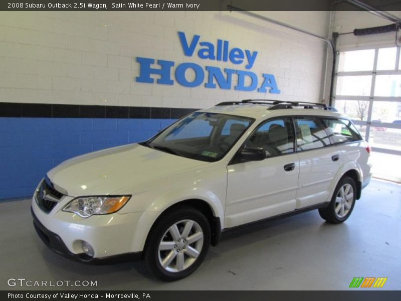 Satin White Pearl / Warm Ivory 2008 Subaru Outback 2.5i Wagon