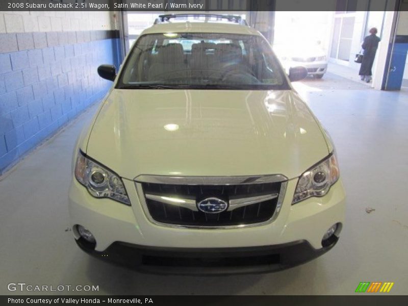 Satin White Pearl / Warm Ivory 2008 Subaru Outback 2.5i Wagon