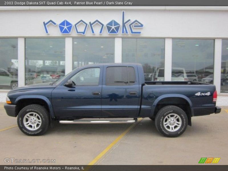 Patriot Blue Pearl / Dark Slate Gray 2003 Dodge Dakota SXT Quad Cab 4x4