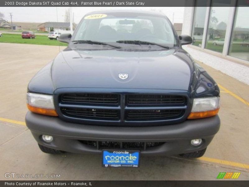 Patriot Blue Pearl / Dark Slate Gray 2003 Dodge Dakota SXT Quad Cab 4x4