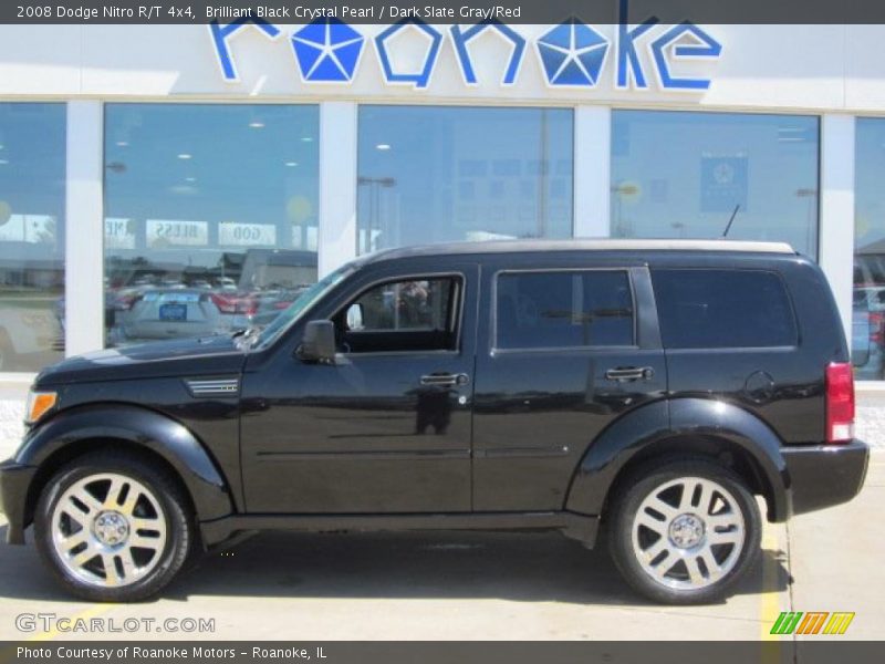 Brilliant Black Crystal Pearl / Dark Slate Gray/Red 2008 Dodge Nitro R/T 4x4