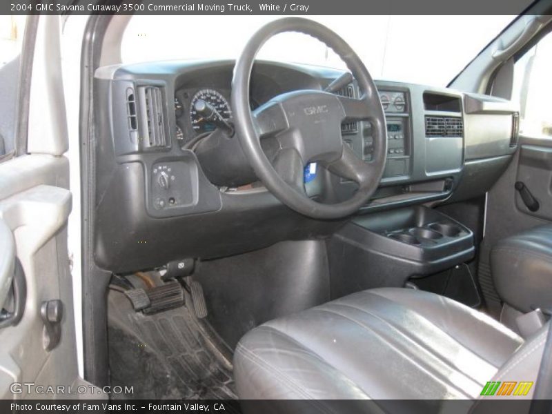 White / Gray 2004 GMC Savana Cutaway 3500 Commercial Moving Truck