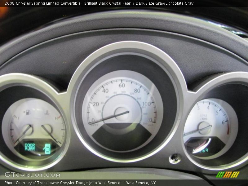 Brilliant Black Crystal Pearl / Dark Slate Gray/Light Slate Gray 2008 Chrysler Sebring Limited Convertible