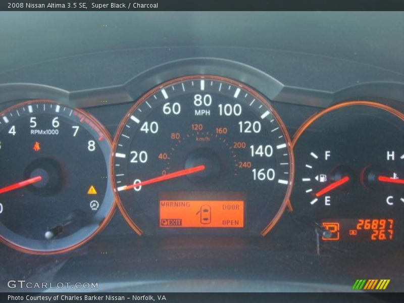Super Black / Charcoal 2008 Nissan Altima 3.5 SE