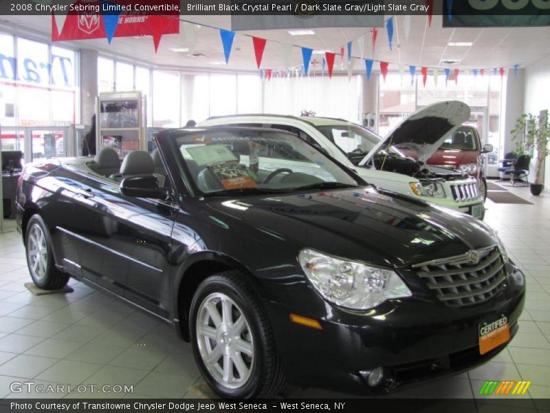 Brilliant Black Crystal Pearl / Dark Slate Gray/Light Slate Gray 2008 Chrysler Sebring Limited Convertible