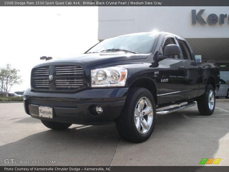 Brilliant Black Crystal Pearl / Medium Slate Gray 2008 Dodge Ram 1500 Sport Quad Cab 4x4