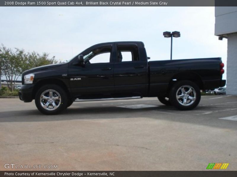 Brilliant Black Crystal Pearl / Medium Slate Gray 2008 Dodge Ram 1500 Sport Quad Cab 4x4