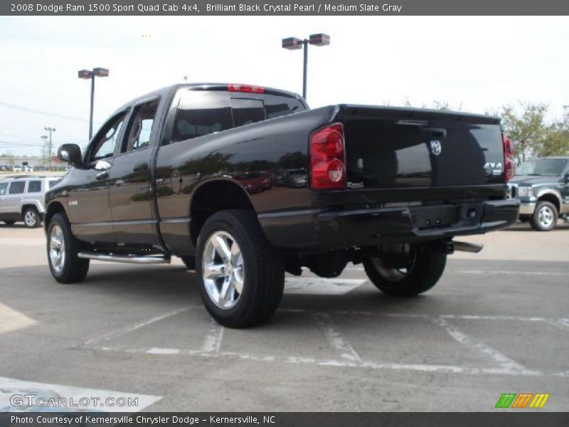 Brilliant Black Crystal Pearl / Medium Slate Gray 2008 Dodge Ram 1500 Sport Quad Cab 4x4