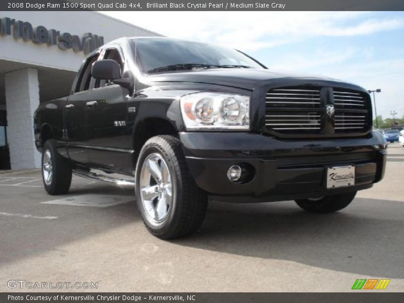 Brilliant Black Crystal Pearl / Medium Slate Gray 2008 Dodge Ram 1500 Sport Quad Cab 4x4