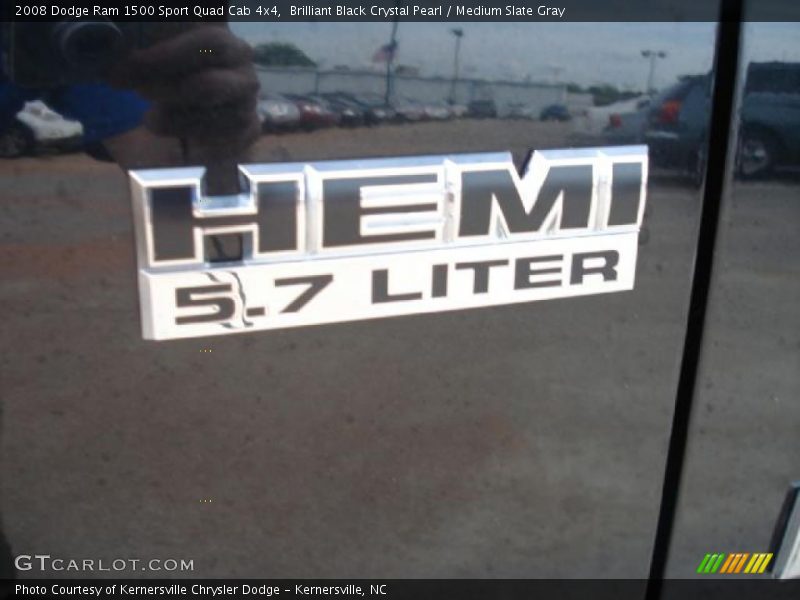 Brilliant Black Crystal Pearl / Medium Slate Gray 2008 Dodge Ram 1500 Sport Quad Cab 4x4