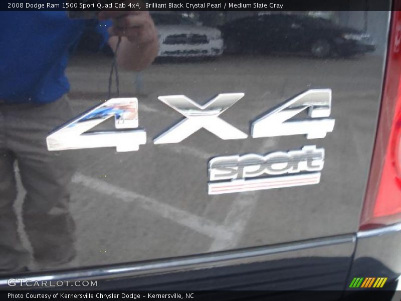 Brilliant Black Crystal Pearl / Medium Slate Gray 2008 Dodge Ram 1500 Sport Quad Cab 4x4