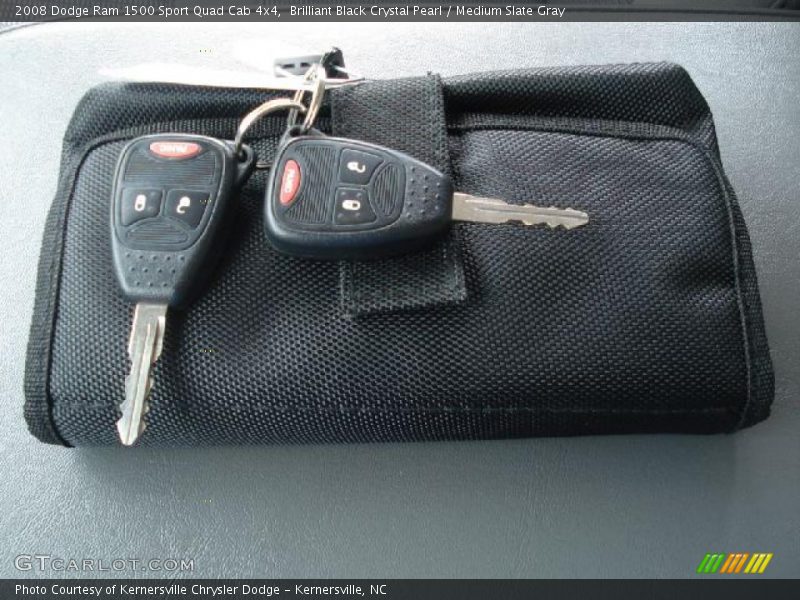 Brilliant Black Crystal Pearl / Medium Slate Gray 2008 Dodge Ram 1500 Sport Quad Cab 4x4