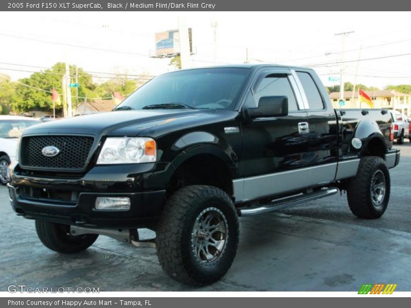 Black / Medium Flint/Dark Flint Grey 2005 Ford F150 XLT SuperCab