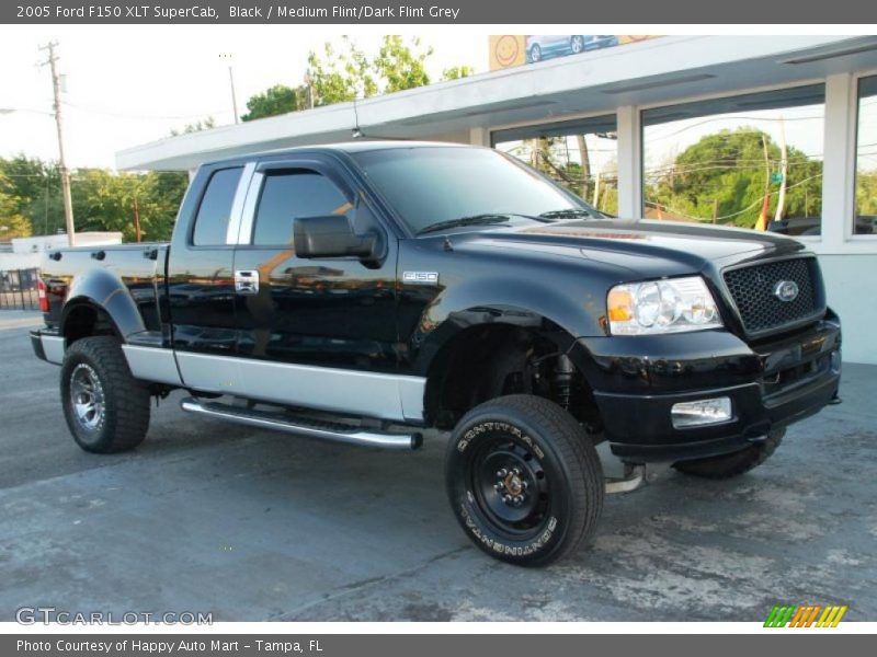 Black / Medium Flint/Dark Flint Grey 2005 Ford F150 XLT SuperCab