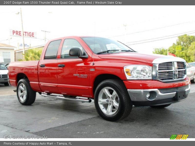 Flame Red / Medium Slate Gray 2007 Dodge Ram 1500 Thunder Road Quad Cab