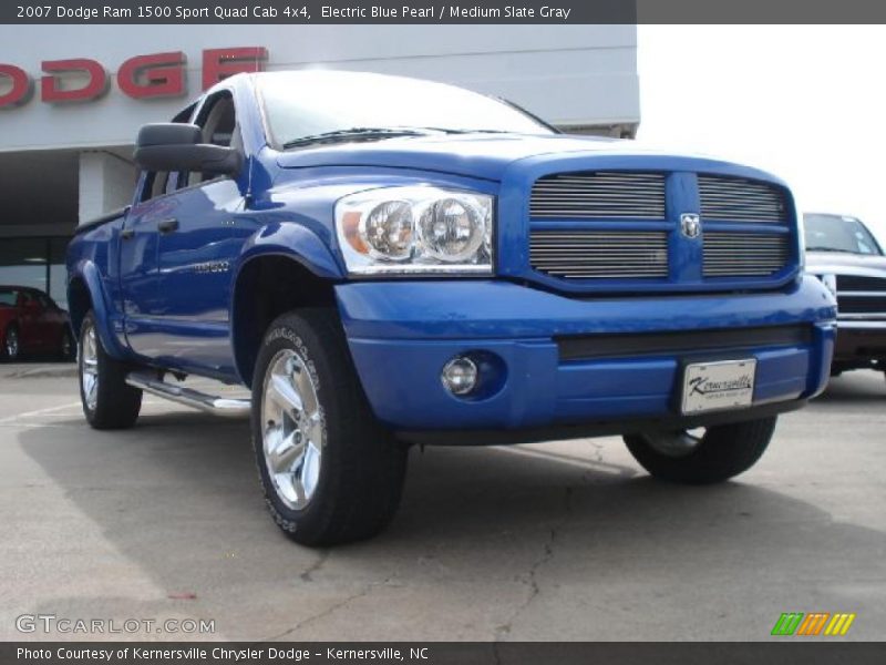 Electric Blue Pearl / Medium Slate Gray 2007 Dodge Ram 1500 Sport Quad Cab 4x4
